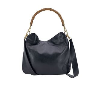 Gucci Vintage Leather Shoulder Bag Bamboo